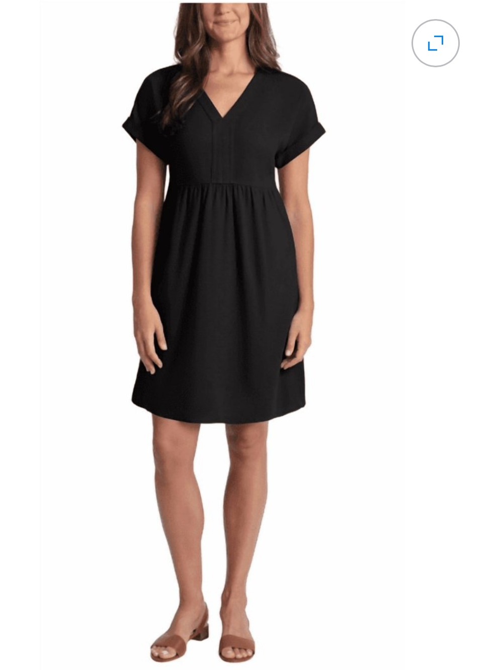 Briggs Womens V-neck Linen Blend Dress